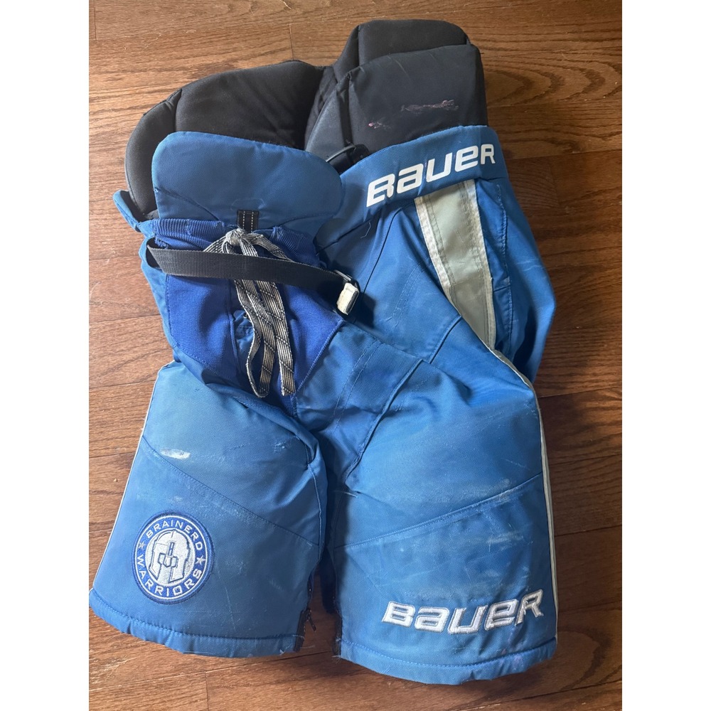 Bauer Ice Hockey Pants Blue Brainerd Warriors Team Padded Size Medium M/M